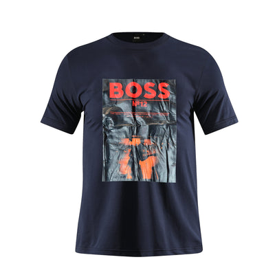 Camiseta estampada azul oscuro para hombre - JDC Luxury Store
