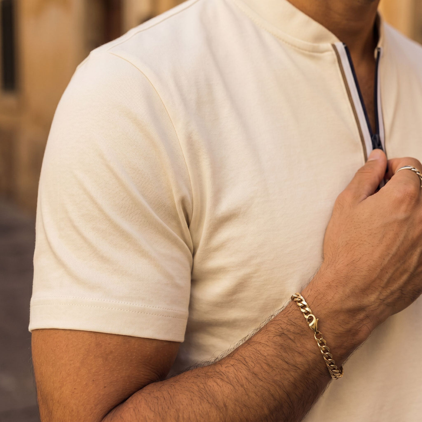 Camiseta 921082 Basica Crema para hombre