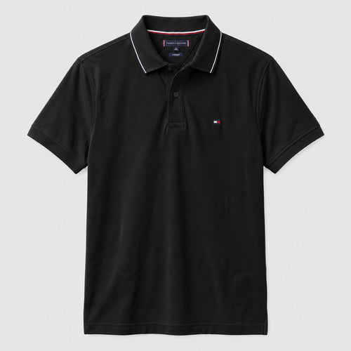 Camiseta 185043 Tipo Polo Negra Para Hombre