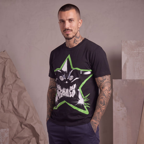 Camiseta 661117 Estampada Negra Para Hombre