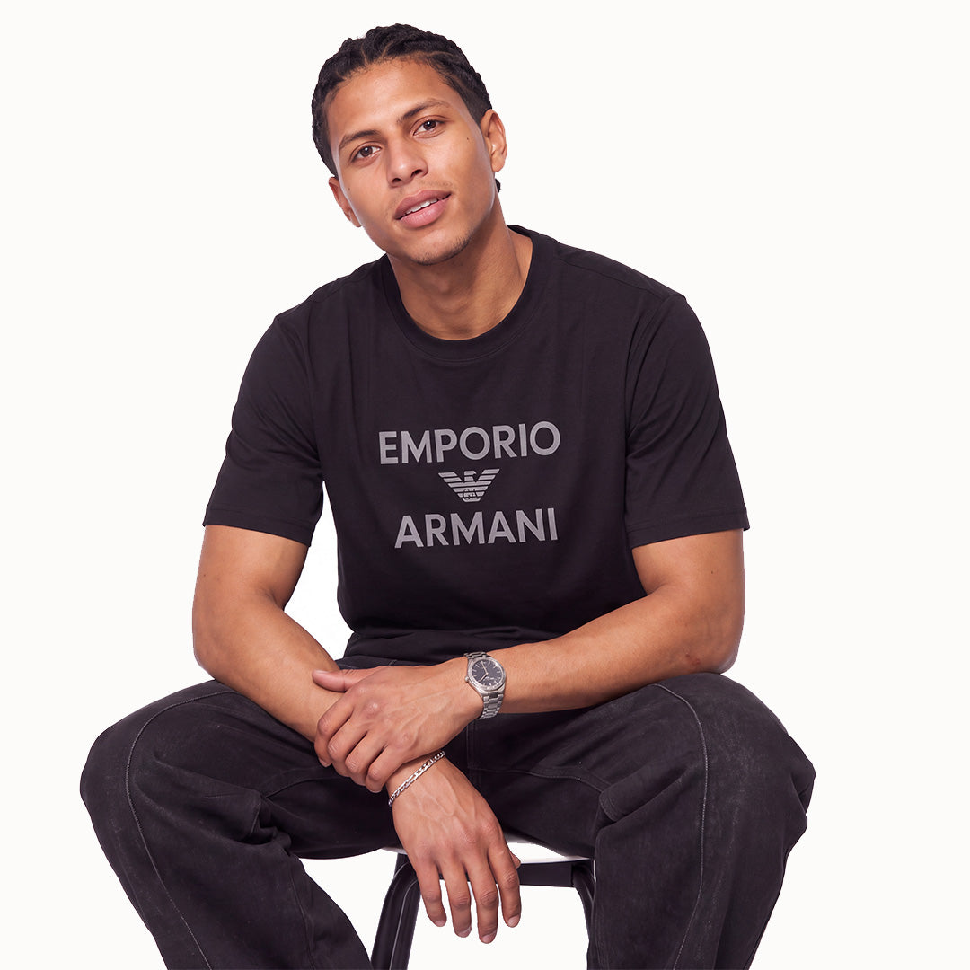 Camiseta 921016 Estampada Negra Para Hombre