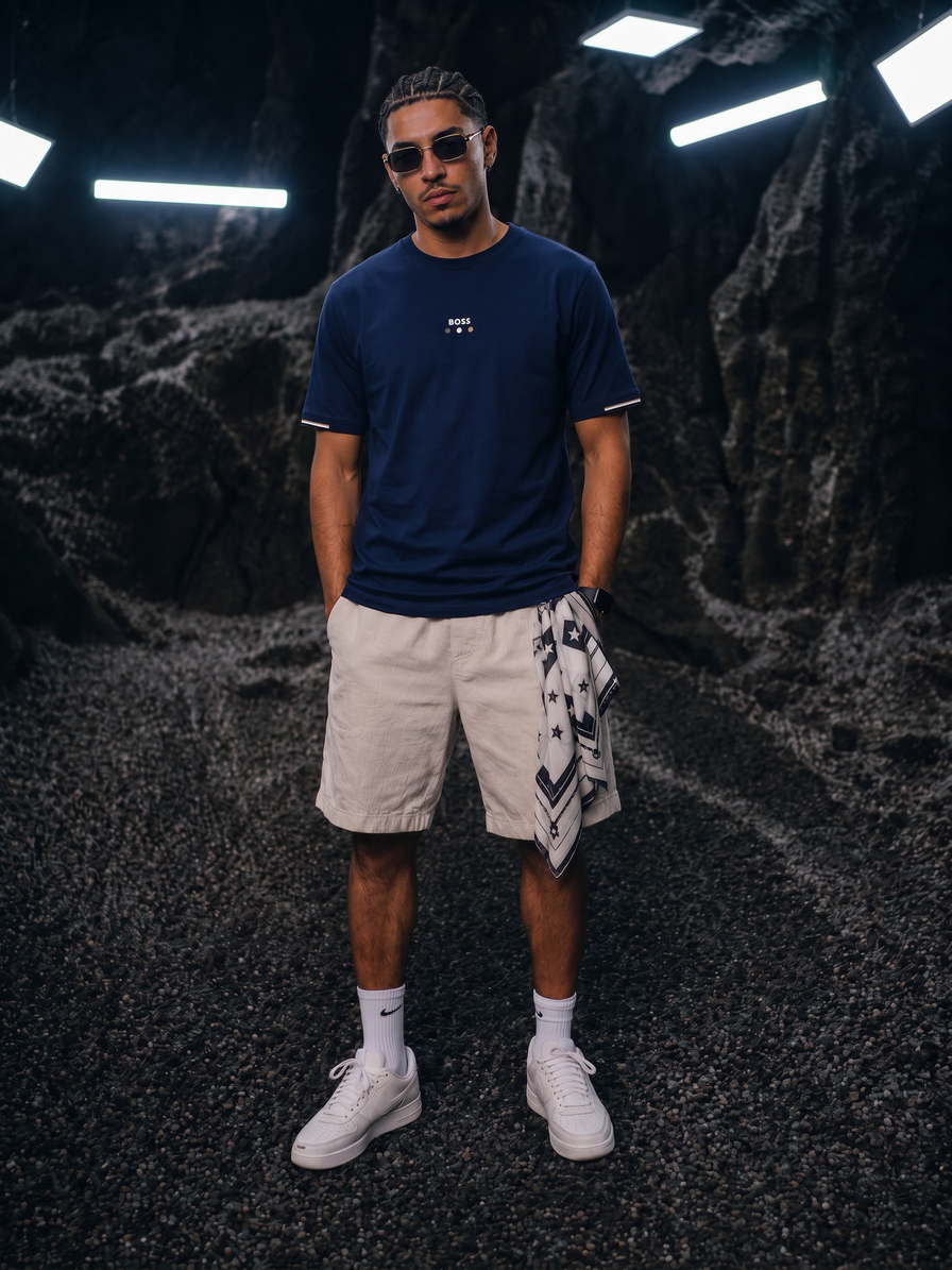 Camiseta 921036 Básica Azul Oscuro para hombre