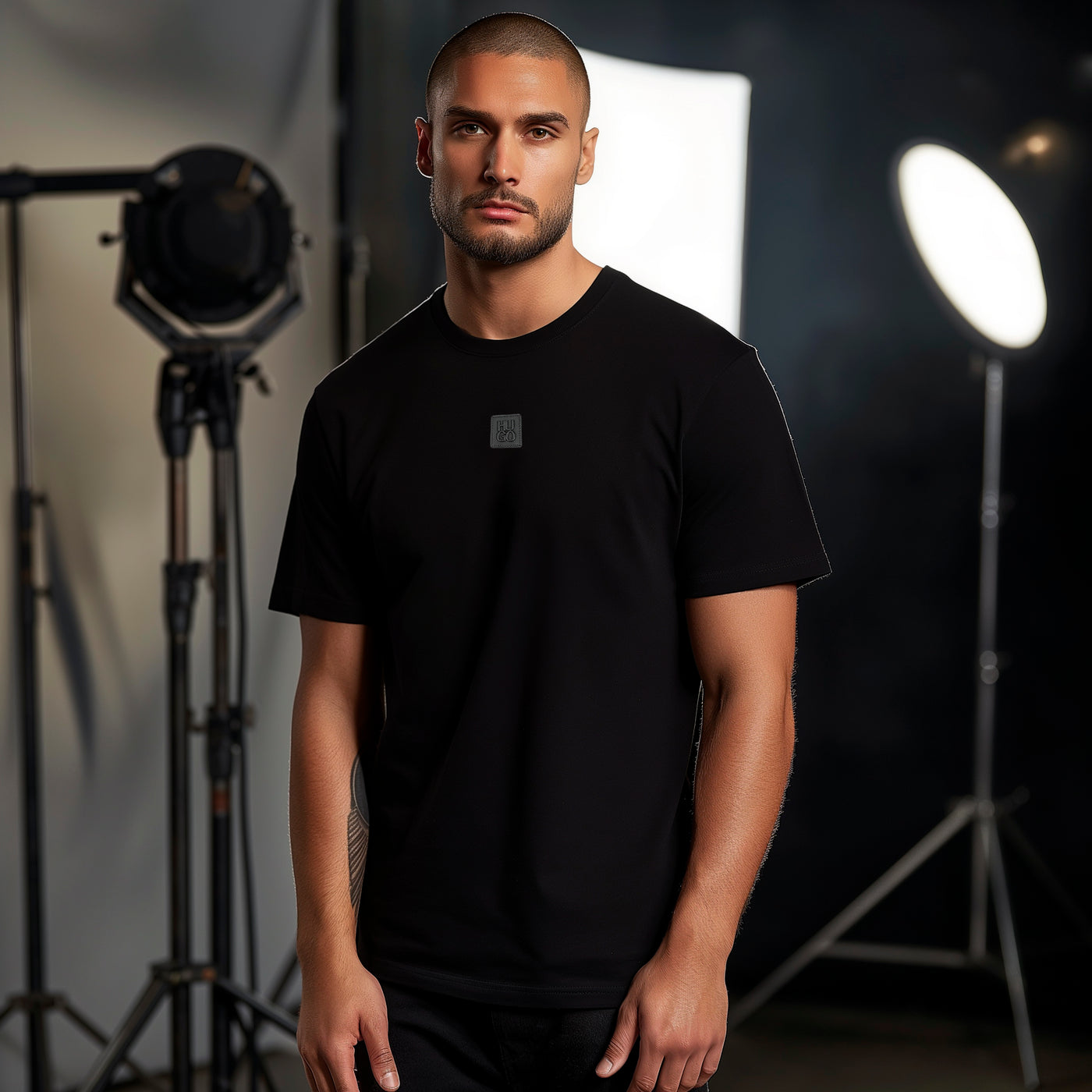 Camiseta básica negro para hombre - imagen 2 - JDC Luxury Store