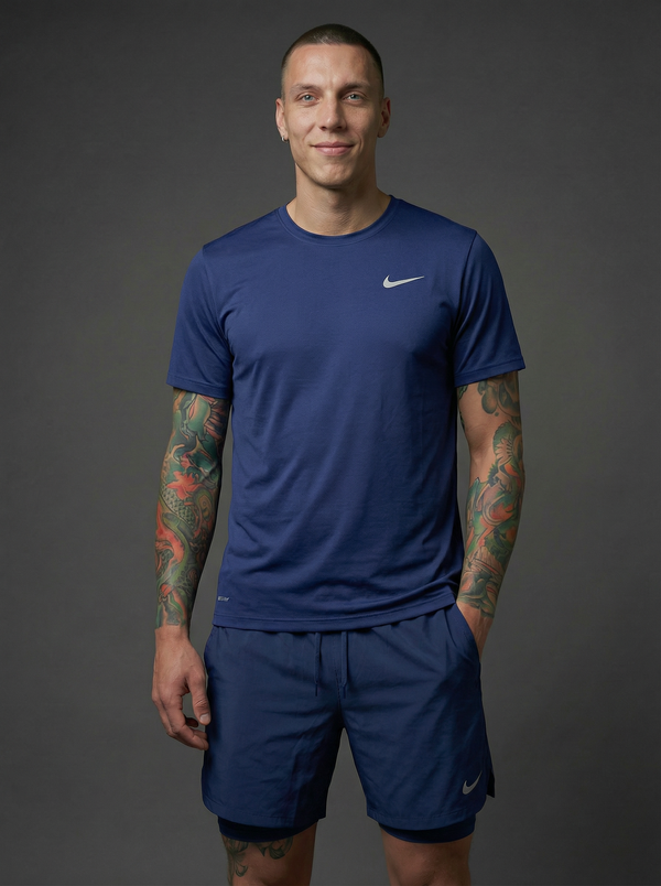Camiseta Deportiva CAM45 Básica Azul Oscuro Para Hombre