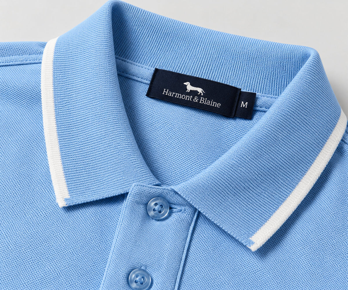 Camiseta 918053 Tipo Polo Azul Claro Para Hombre