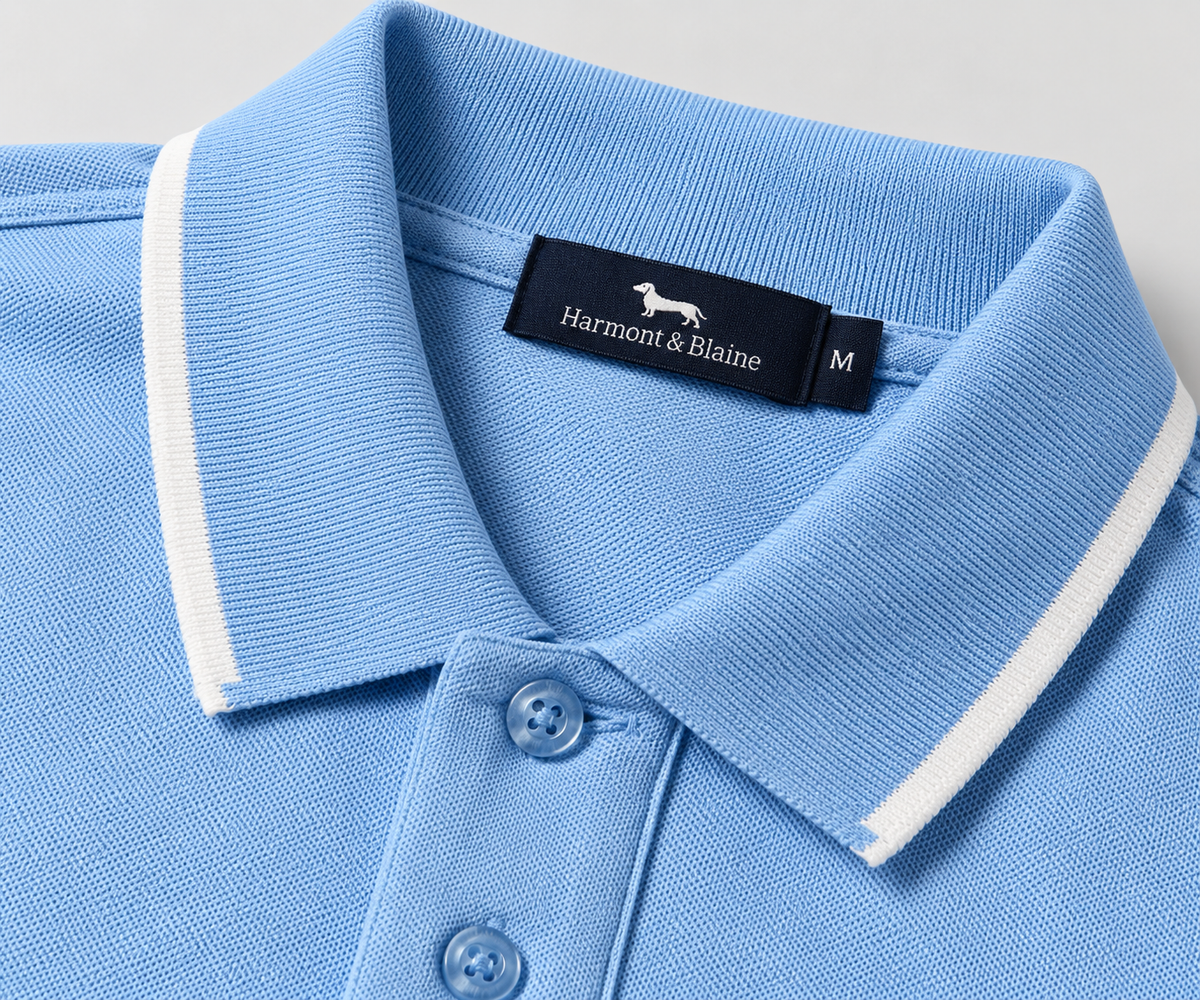 Camiseta 918053 Tipo Polo Azul Claro para hombre