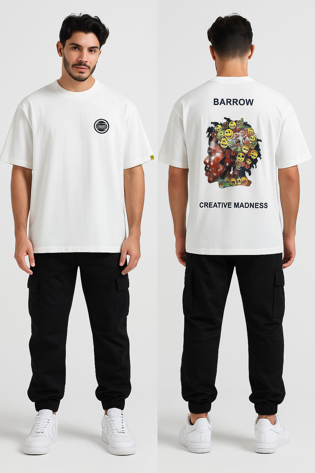 Camiseta 88983 Oversize Blanca Para Hombre
