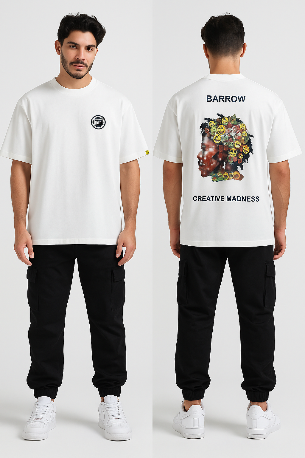 Camiseta 88983 Oversize Blanca Para Hombre