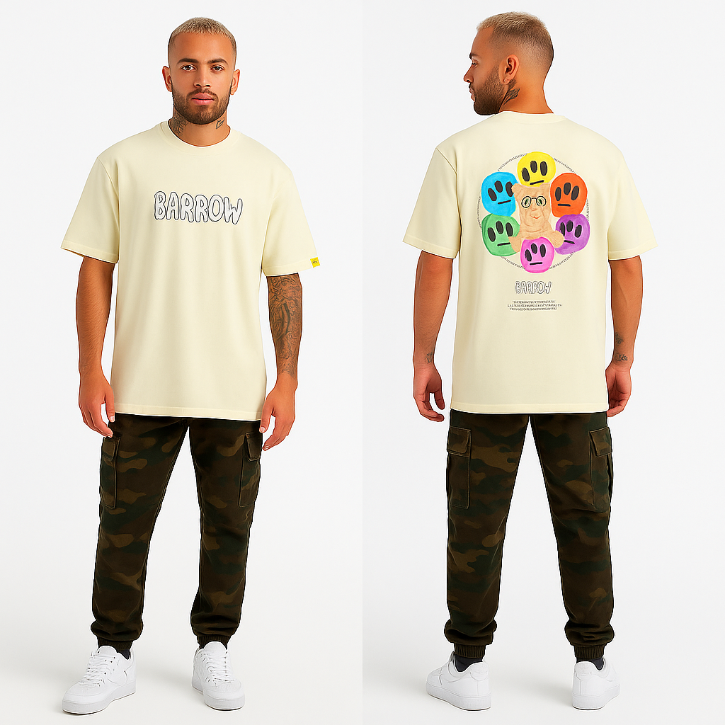 Camiseta 88981 Oversize Crema Para Hombre
