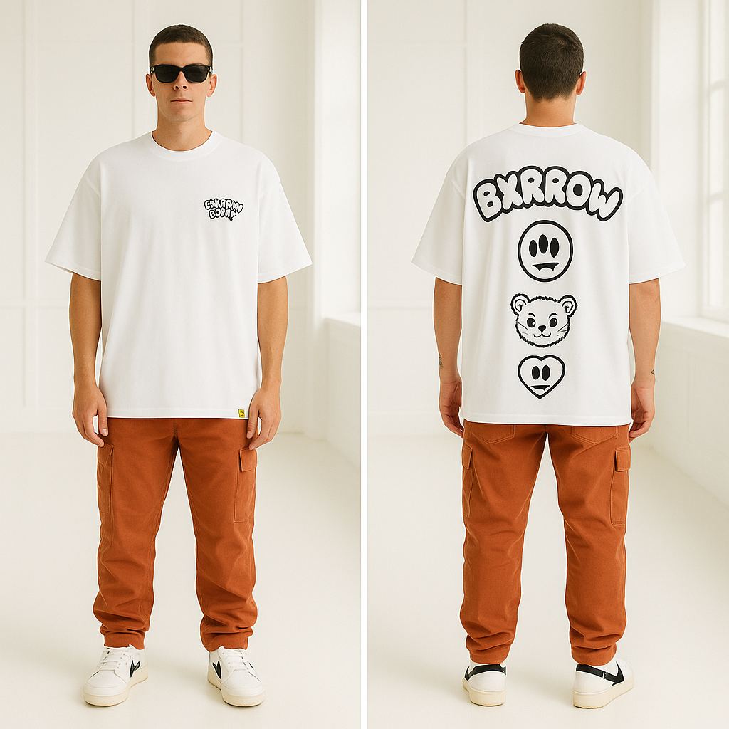 Camiseta 88986 Oversize Blanca Para Hombre