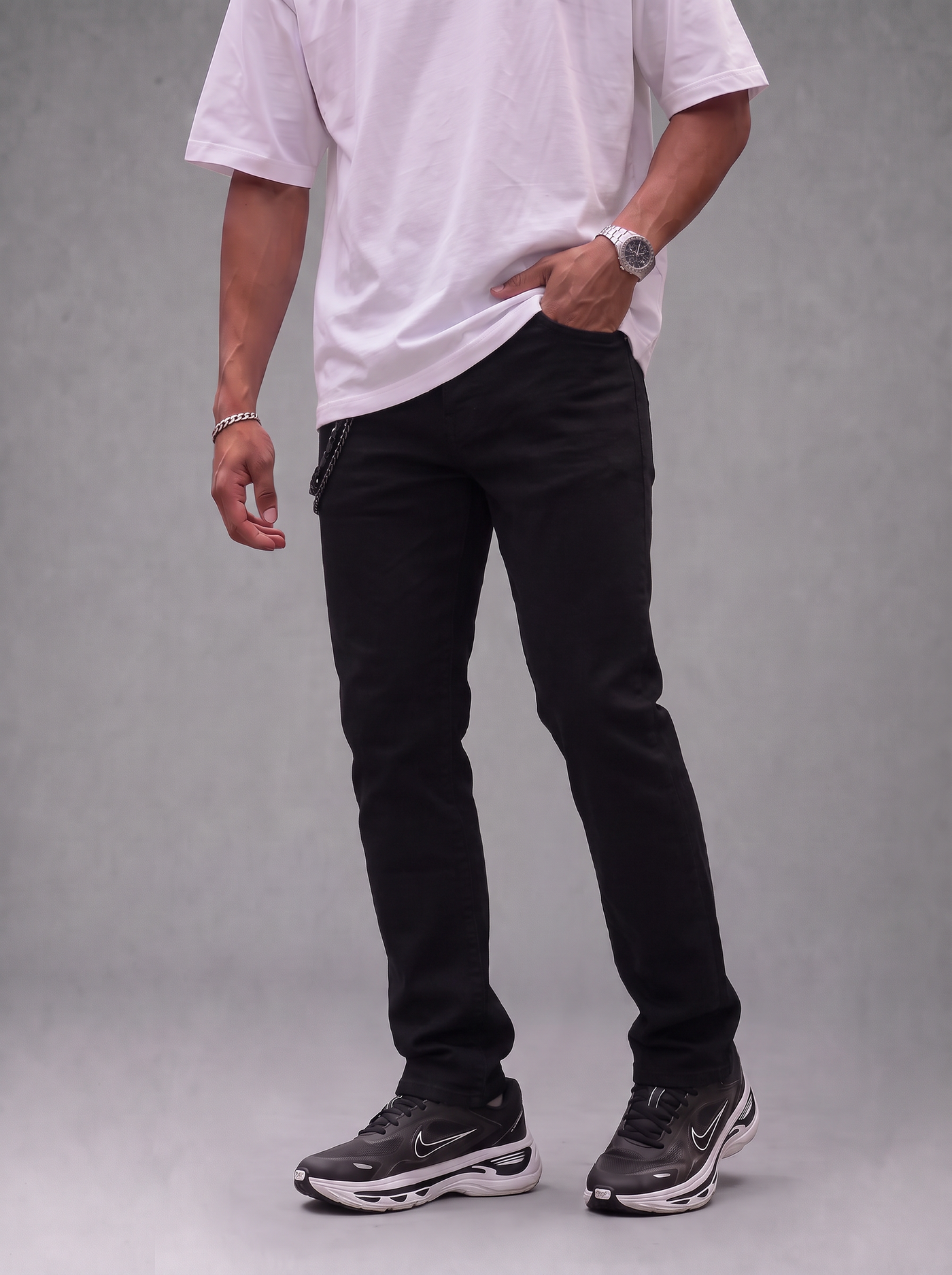 Jean DSQ DS157-2 Negro Para Hombre