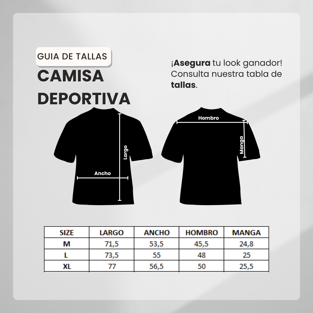 Guía de tallas Camiseta Deportiva Gris Para Hombre Ref. CAM05 V2