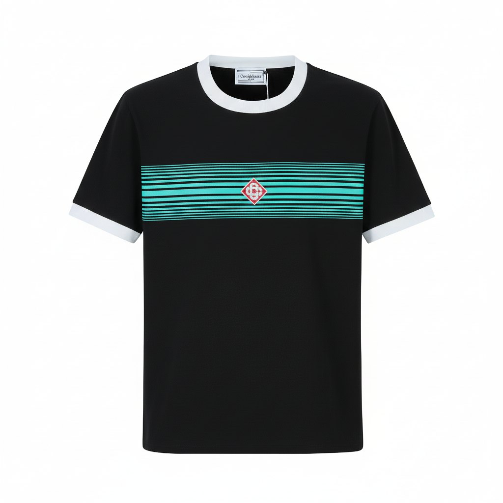 Camiseta 66635 Estampada Negra Para Hombre