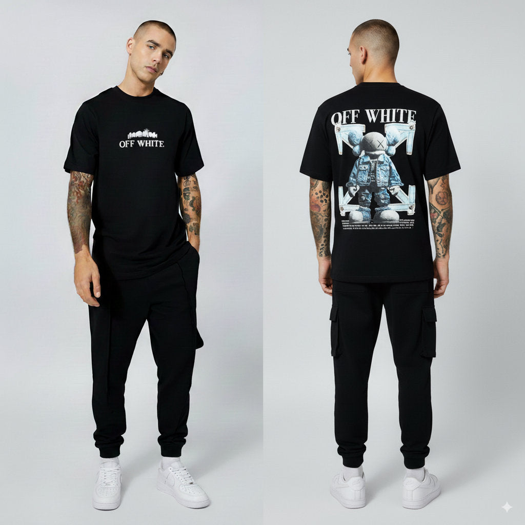 Camiseta 66790 Estampada Negra Para Hombre