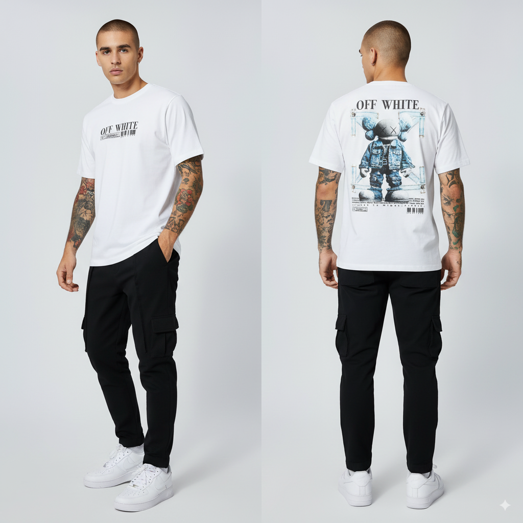 Camiseta estampada blanca para hombre - imagen 2 - JDC Luxury Store