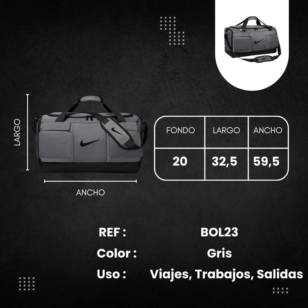 Guía de tallas Bolso NKE BOL23 GRIS