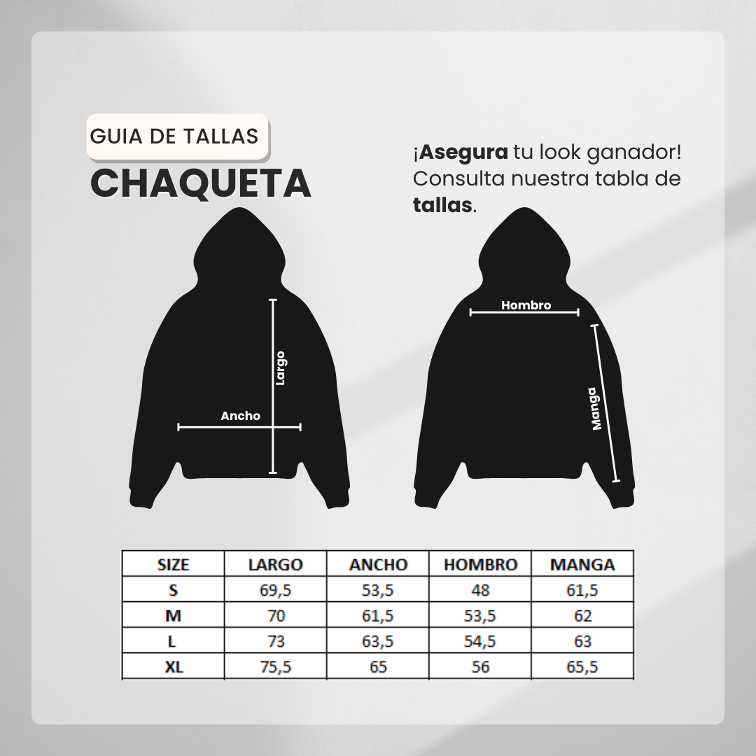 Guía de tallas Chaqueta Deportiva Blanca Para Hombre Ref. CHA10