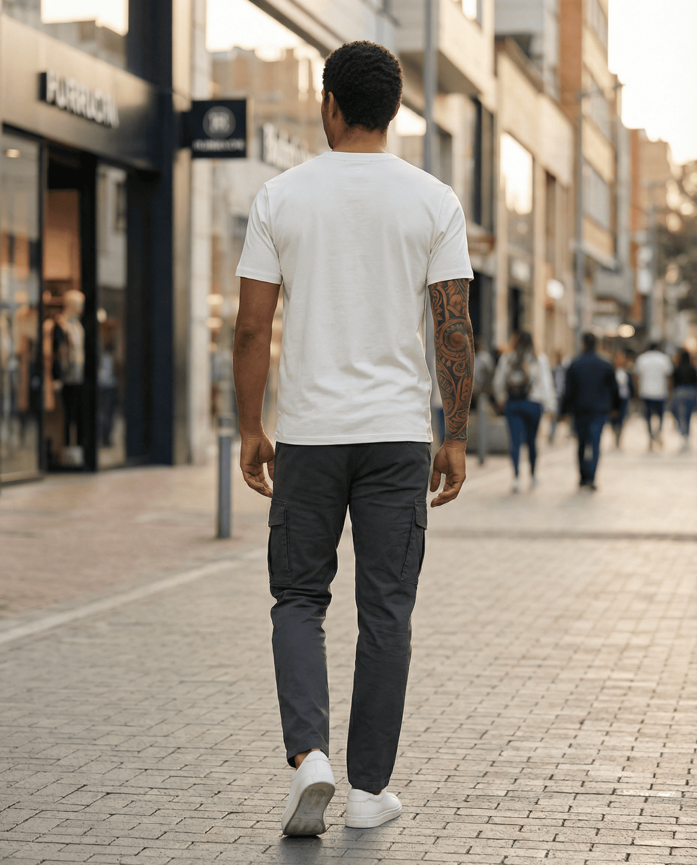 Camiseta básica blanca para hombre - vista trasera - JDC Luxury Store