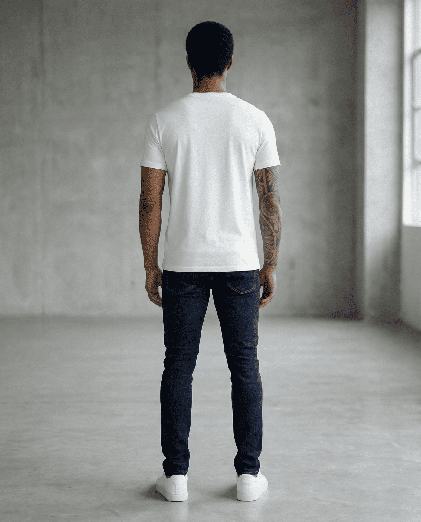 Camiseta básica blanca para hombre - vista trasera - JDC Luxury Store