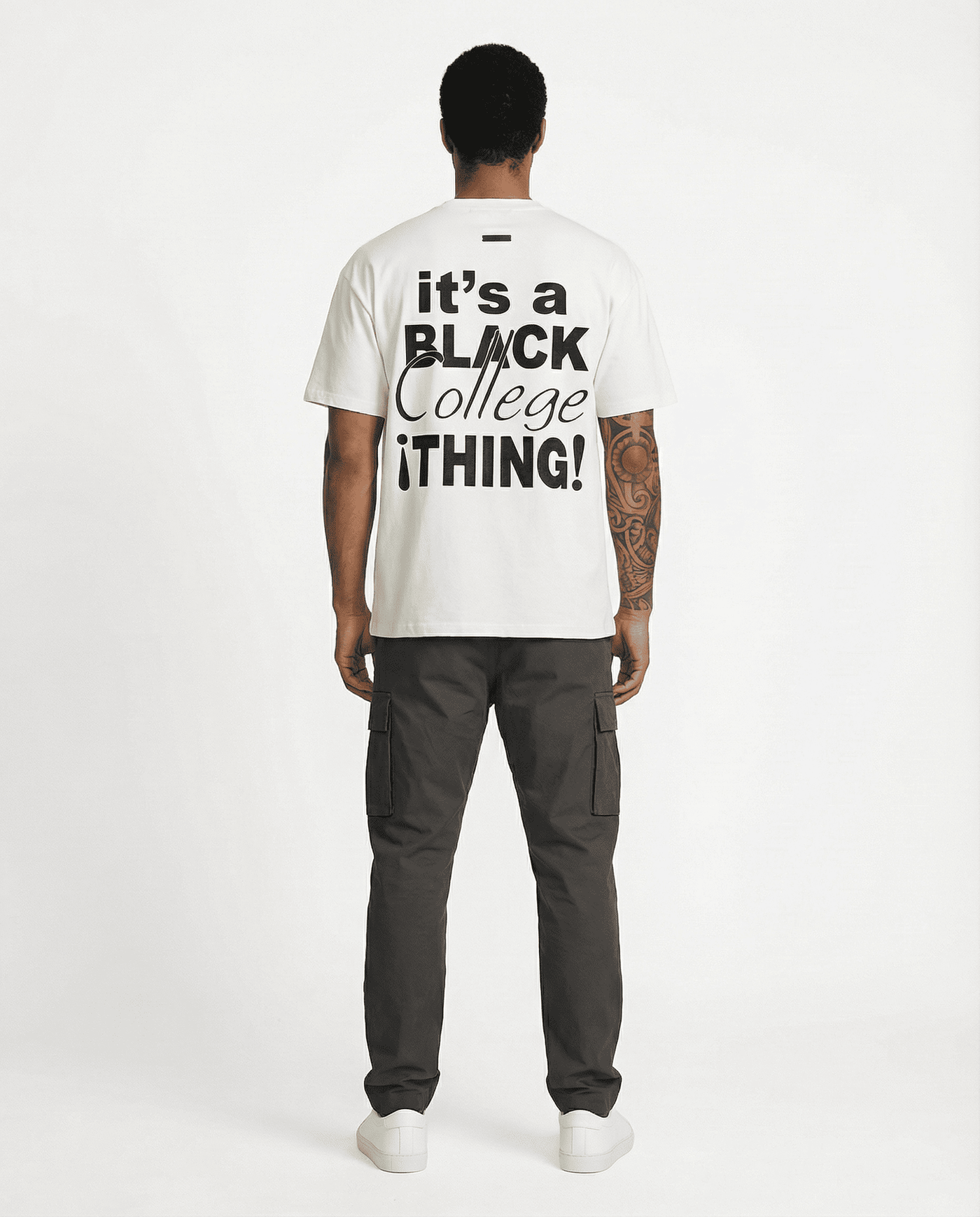 Camiseta oversize blanca para hombre - vista trasera - JDC Luxury Store