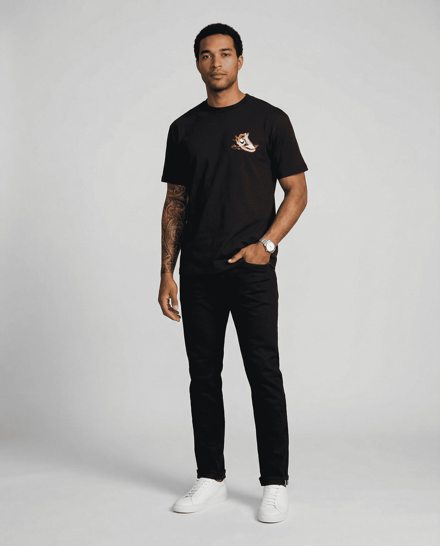 Camiseta oversize negra para hombre JDC - imagen 2