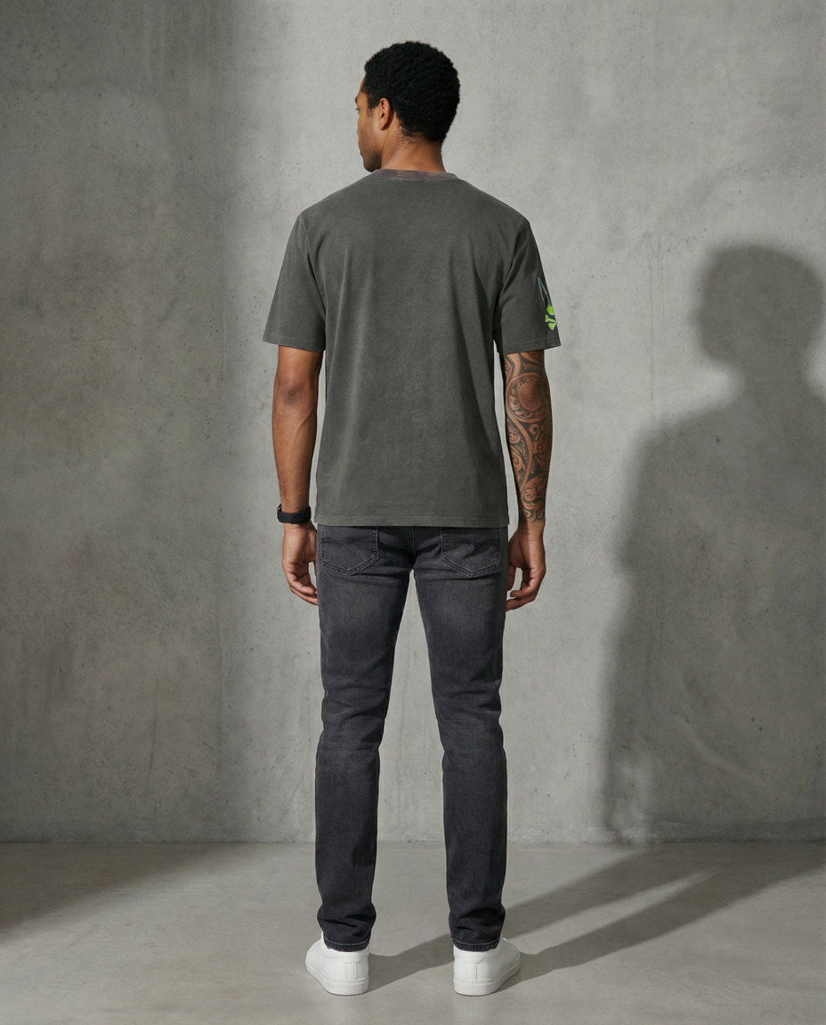 Camiseta oversize gris para hombre - vista trasera - JDC Luxury Store