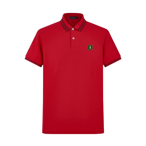 Camiseta BU106# Tipo Polo Roja Para Hombre