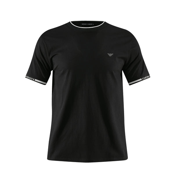 Camiseta 166055 Básica Estampada Negra Para Hombre