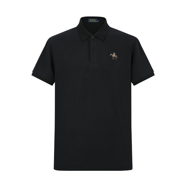 Camiseta 13614# Tipo Polo Negra Para Hombre