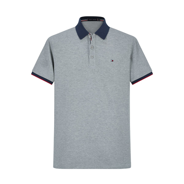 Camiseta 22342# Tipo Polo Gris Para Hombre