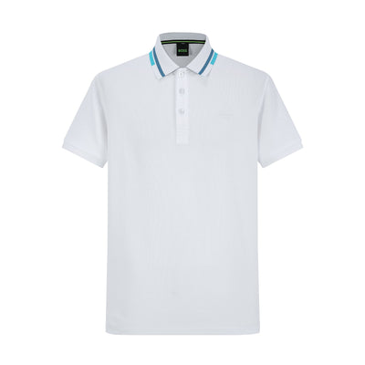 Camiseta 22381# Tipo Polo Blanca Para Hombre