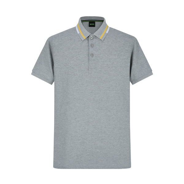 Camiseta 22381# Tipo Polo Gris Para Hombre