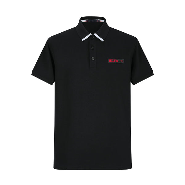 Camiseta 22343# Tipo Polo Negra Para Hombre