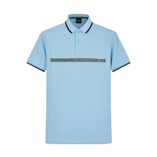 Camiseta 22353# Tipo Polo Azul Para Hombre
