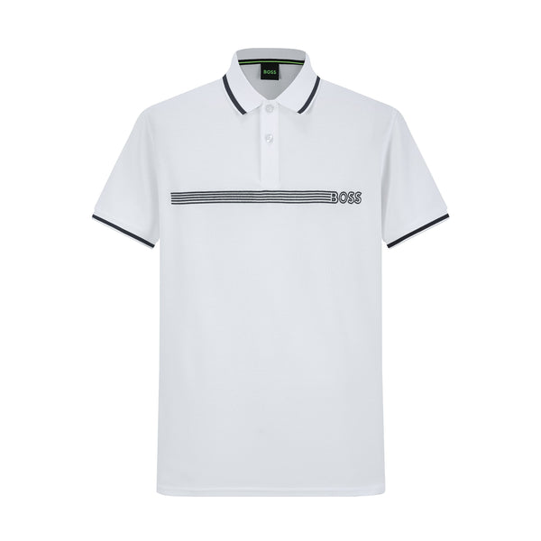 Camiseta 22353# Tipo Polo Blanca Para Hombre