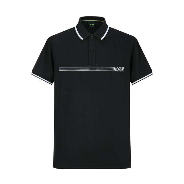 Camiseta 22353# Tipo Polo Negra Para Hombre
