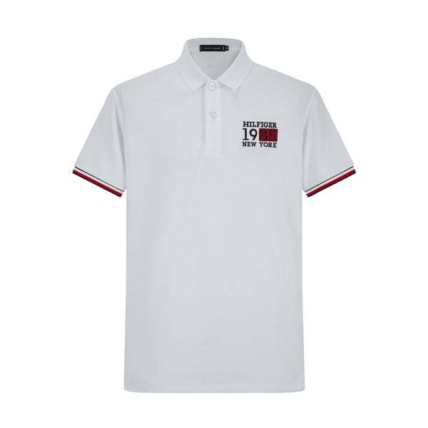 Camiseta TM004 Tipo Polo Blanca Para Hombre