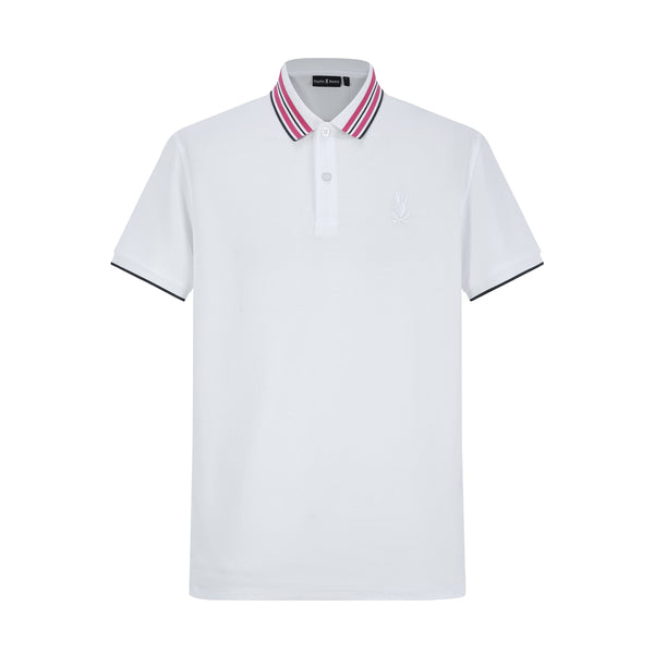 Camiseta 22471# Tipo Polo Blanca Para Hombre