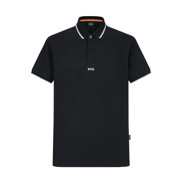 Camiseta BO207 Tipo Polo Negra Para Hombre