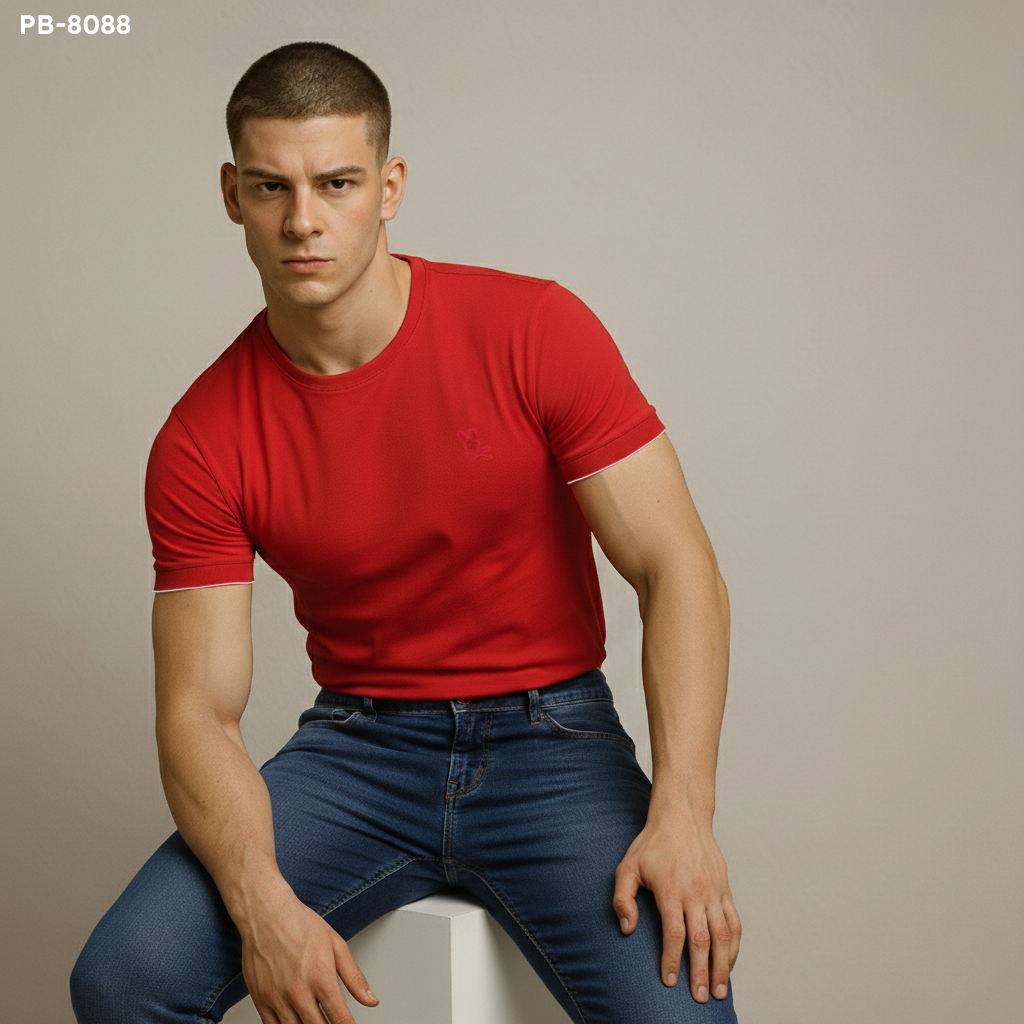 Camiseta básica roja para hombre - imagen 2 - JDC Luxury Store