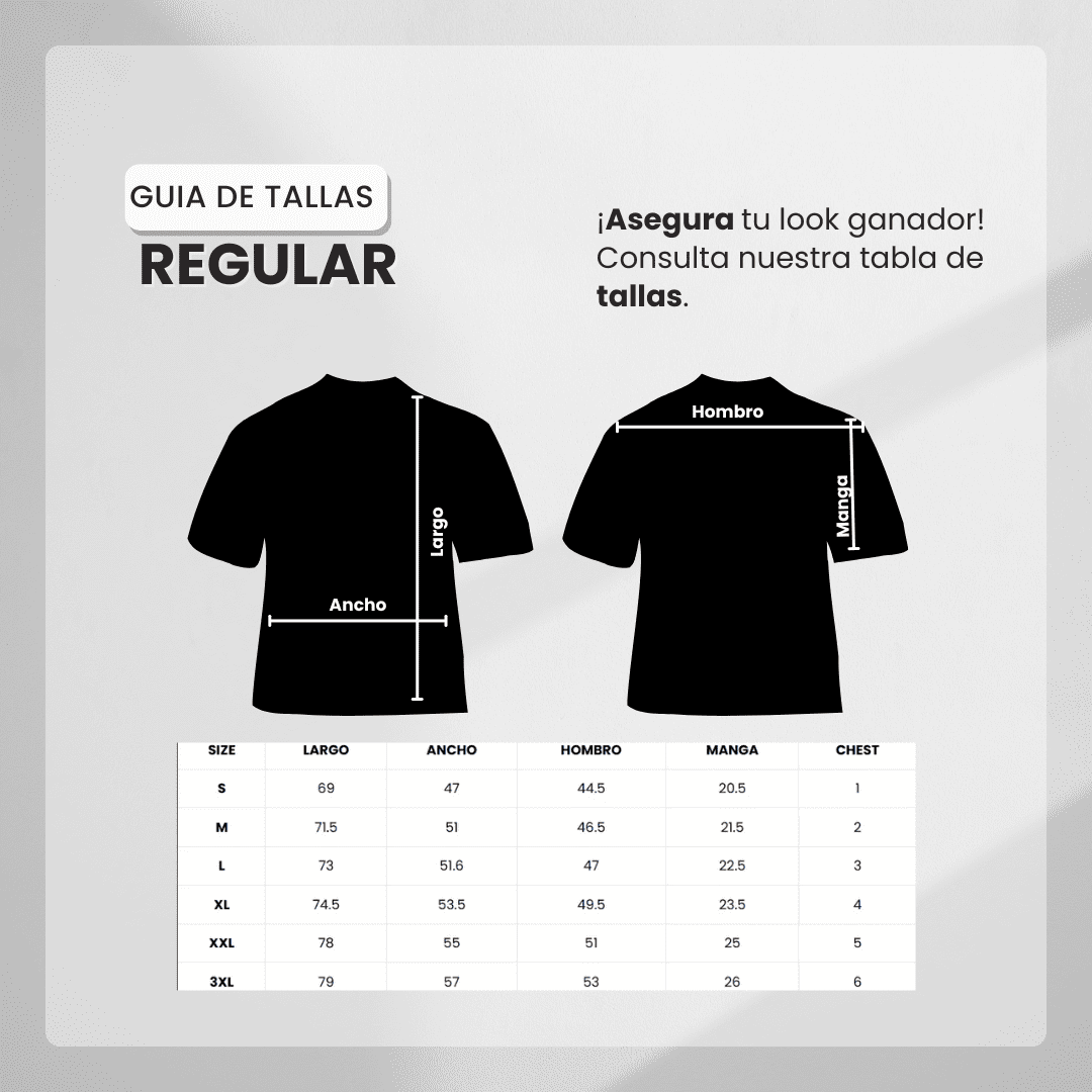 Guía de tallas Camiseta 66019 Estampada Blanca Para Hombre