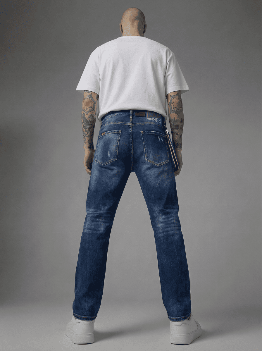 Jean azul para hombre - vista trasera - JDC Luxury Store