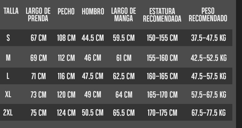 Guía de tallas Chaqueta Deportiva Verde Claro Para Hombre Ref. 99999