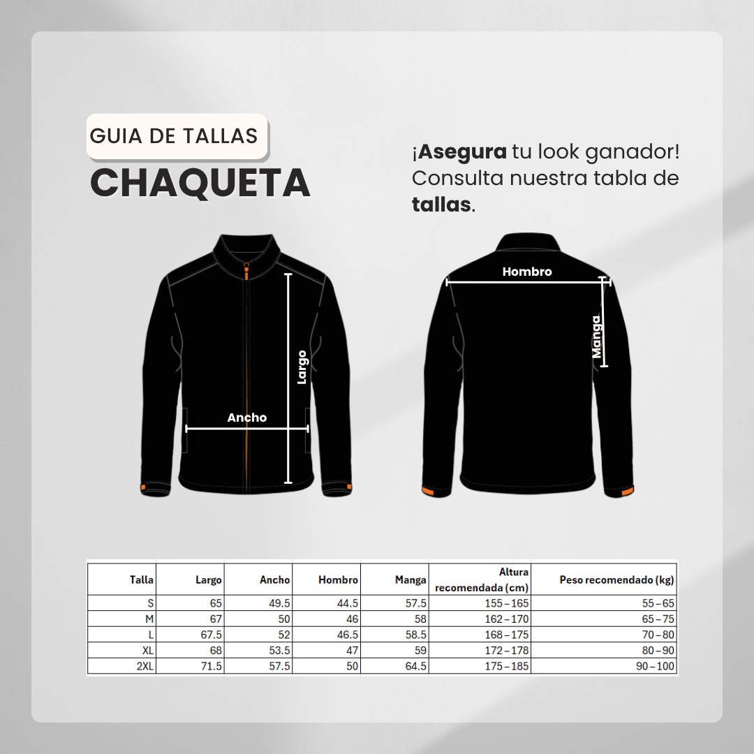 Guía de tallas Chaqueta Deportiva Crema Para Mujer Ref. 2528