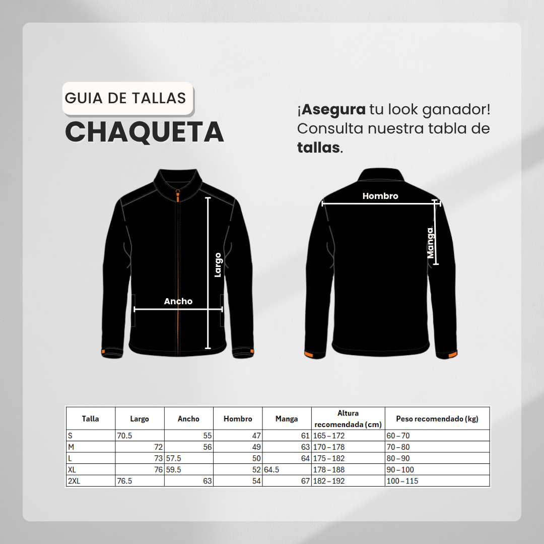 Guía de tallas Chaqueta Deportiva Crema Para Hombre Ref. 6266