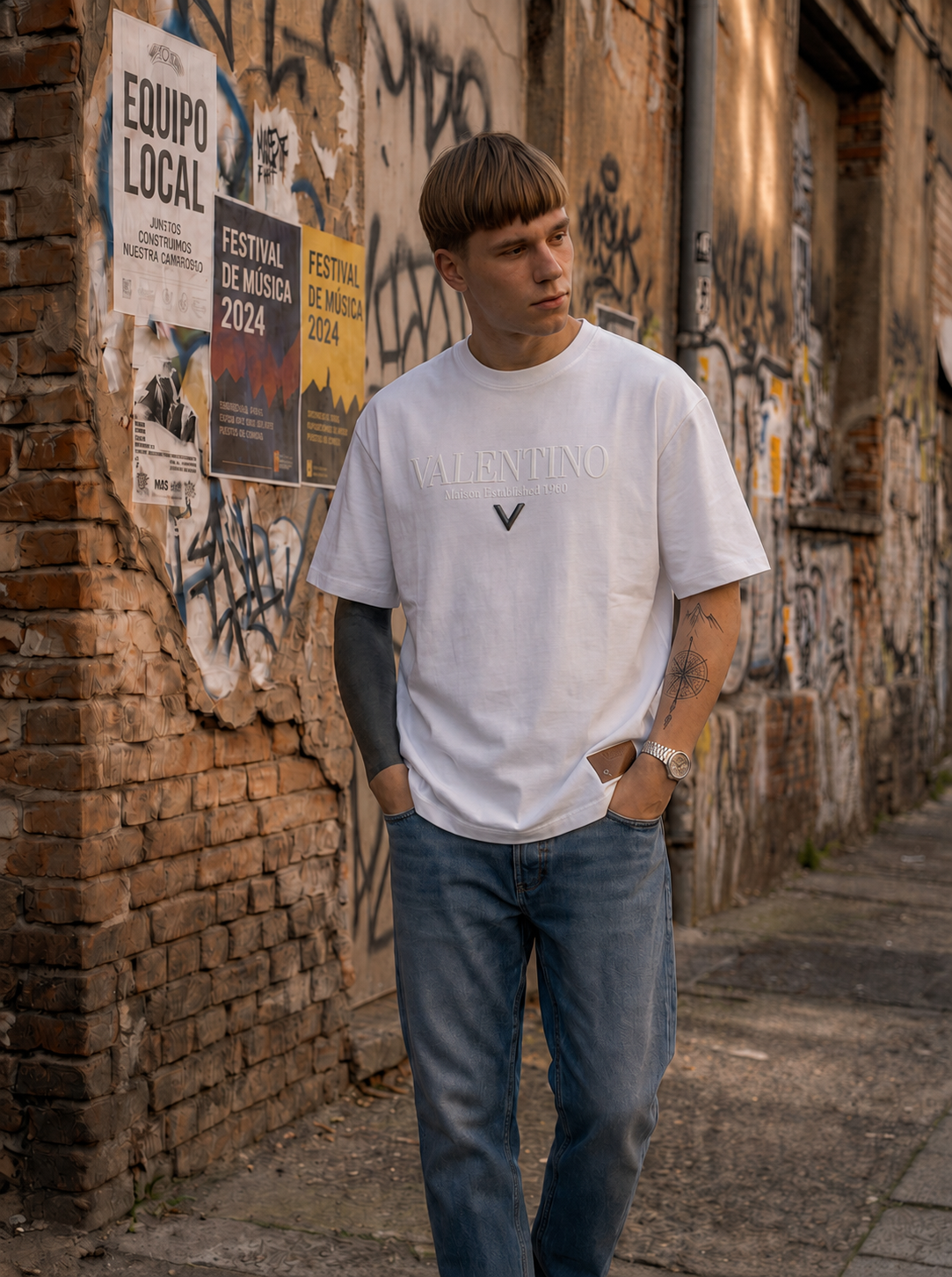 Camiseta 786492 Estampada Blanca Para Hombre