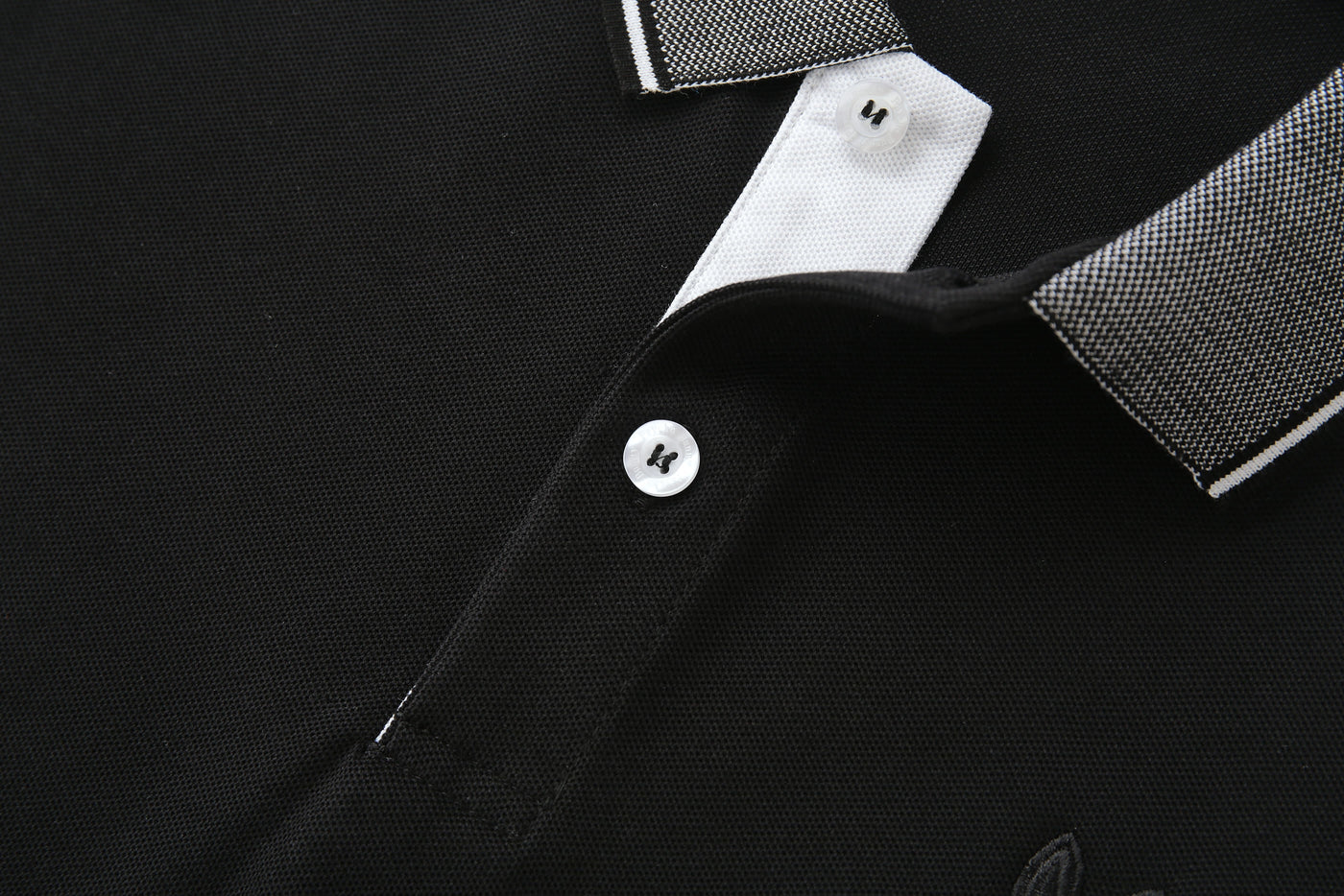 Camiseta 22371# Tipo Polo Negra Para Hombre