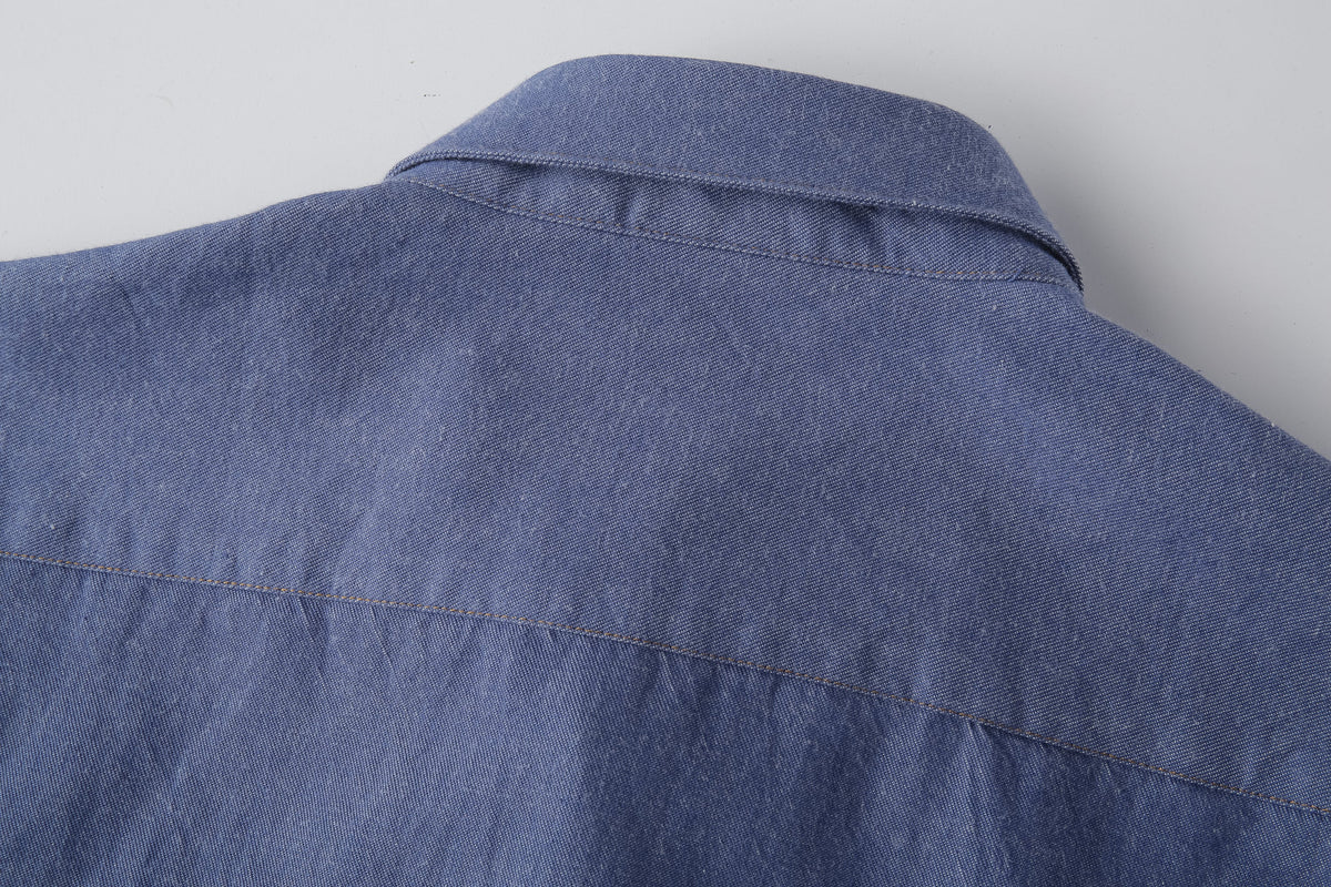 Camisa 50002 Azul Manga Larga para Hombre