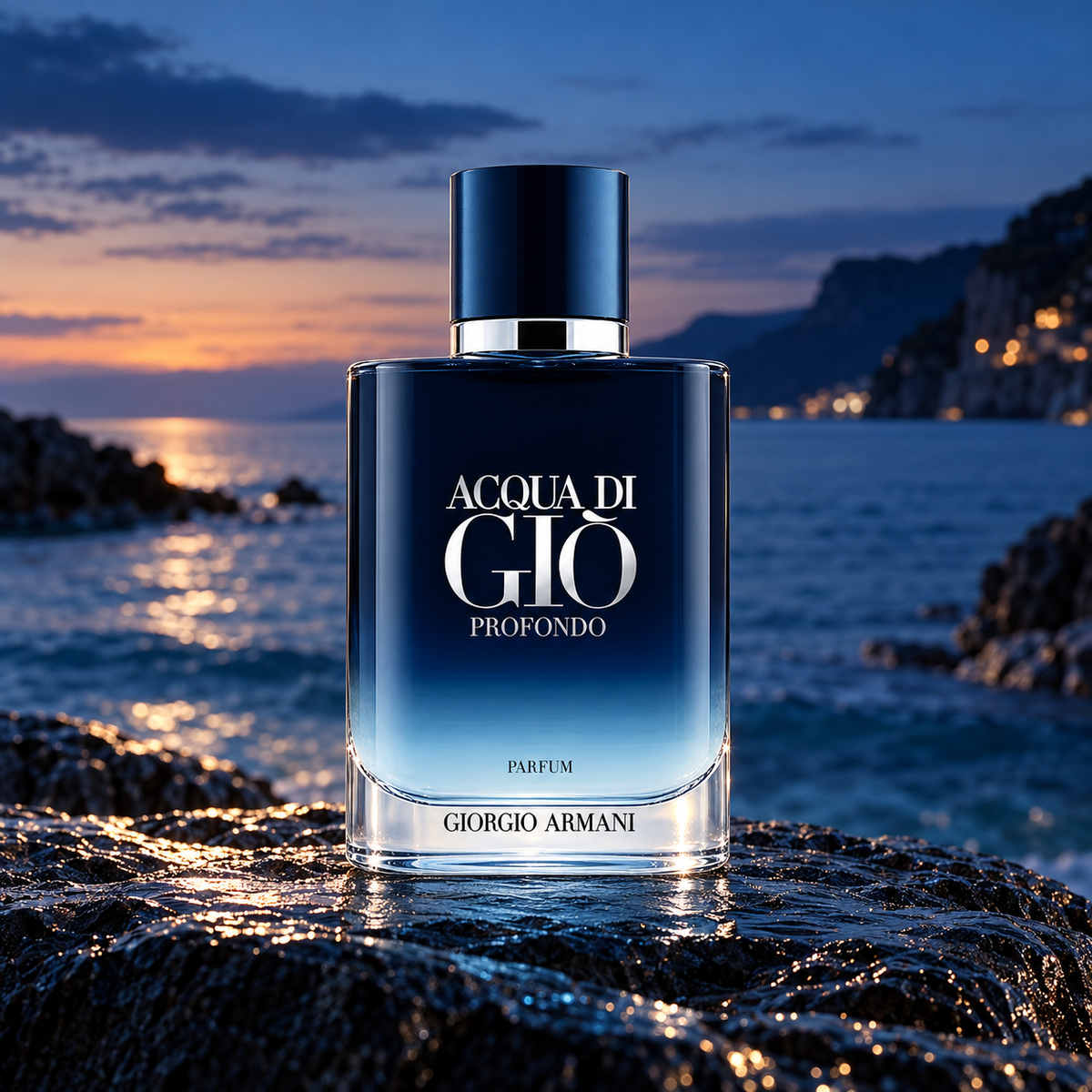Acqua di Giò Profondo Parfum: composición editorial.