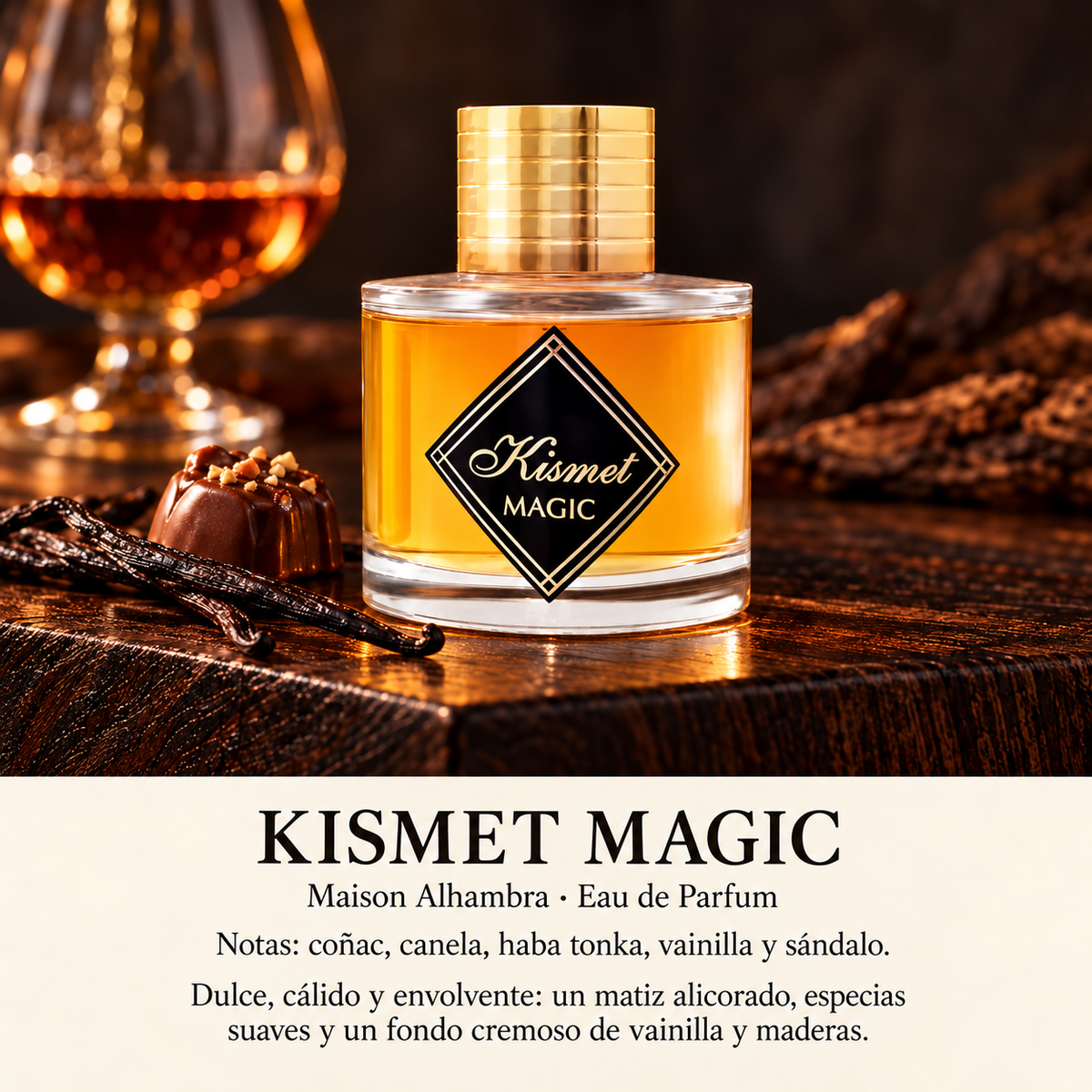 Maison Alhambra Kismet Magic 100ml: notas olfativas y composición editorial.